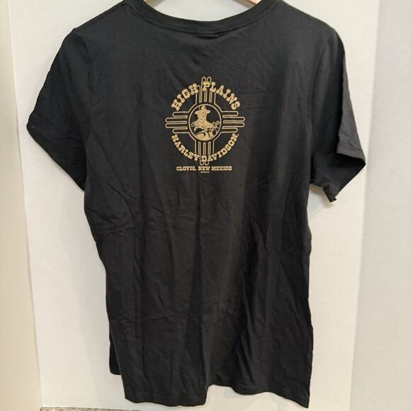 Harley Davidson Women’s‎ T-shirt XL Black Gold Crew Neck Fitted NWT - Picture 3 of 8